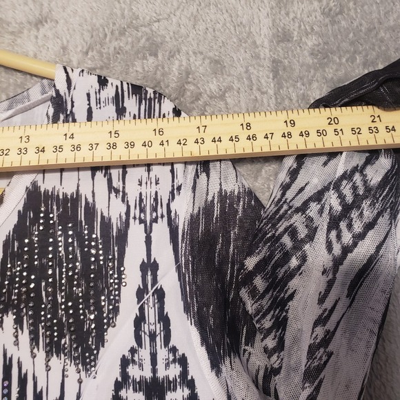 Women's Cover Charge‎ Sz XL Black/White Patterned Top - Picture 8 of 12